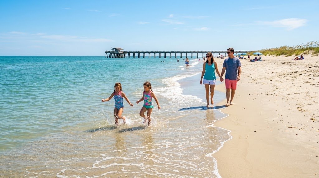 Tybee Island beach day during a family vacation savannah
