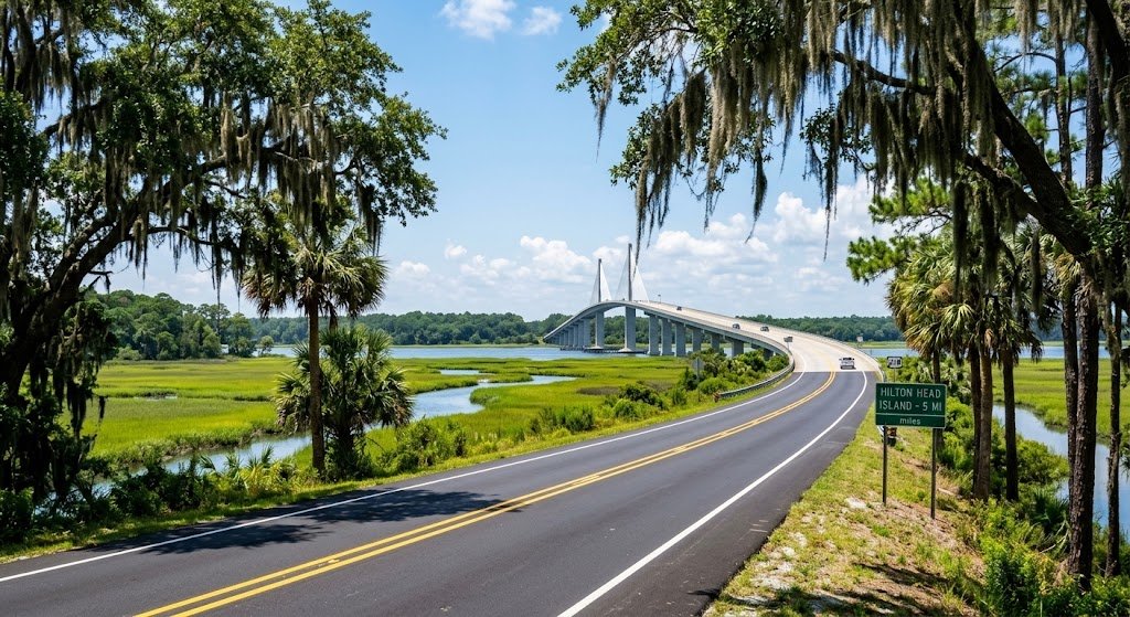 Scenic drive from Hilton Head to Savannah through the Lowcountry